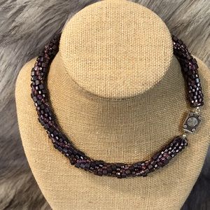 Silver And Purple Bead necklace,Beautiful 🌹🌹🌹